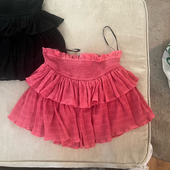 Forever 21 Ruffle Skirt Black & Pink - Picture 4 of 5